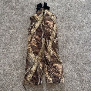 Deer Camp Building Traditions Big Kids Size Youth Medium Camo Bib Overalls EUC